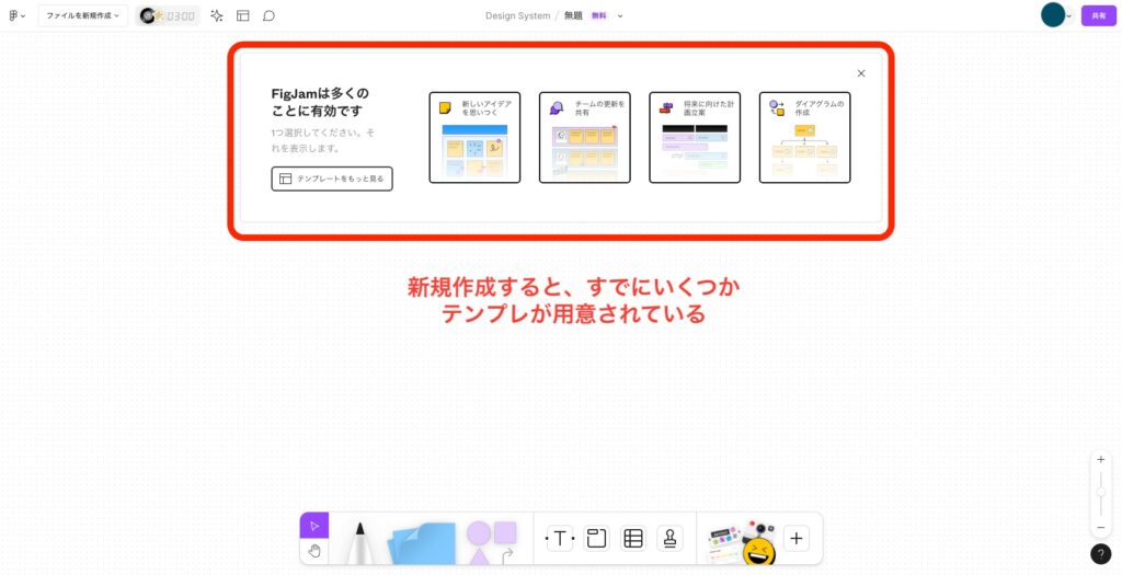 Figjamがテンプレを用意してくれる